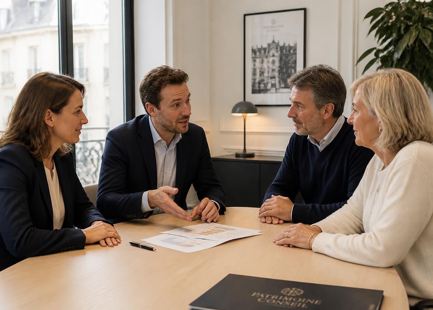 Deux conseillers du Groupe Swan en entretien client